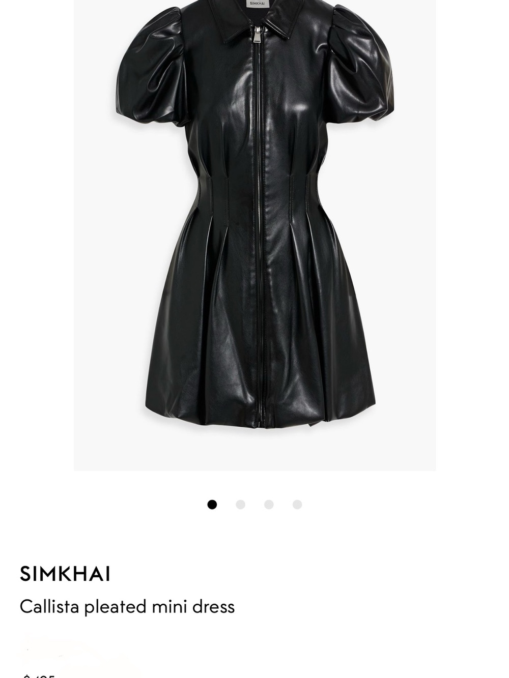 Simkhai Callista Black Leather Mini Dress